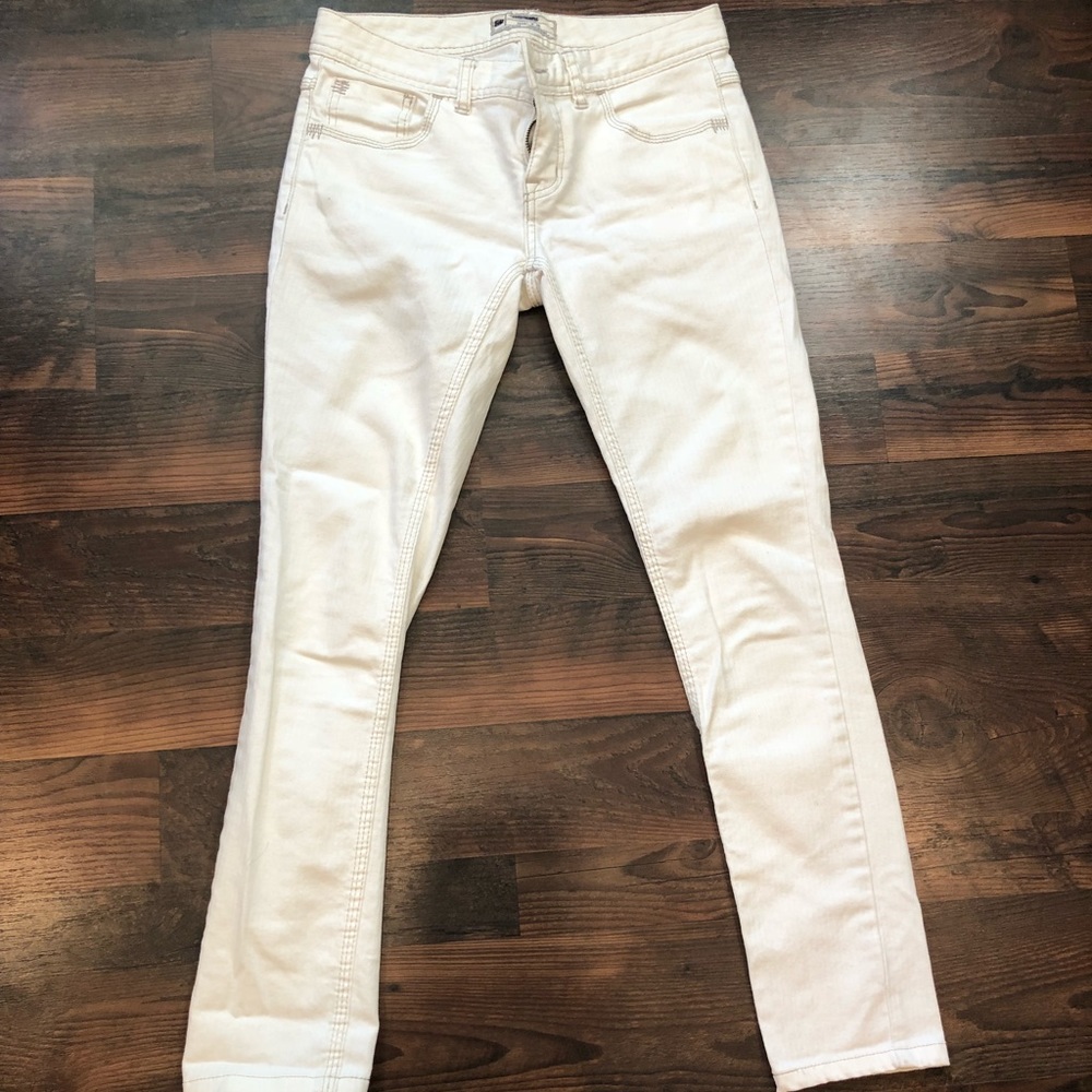FREE PEOPLE cream textured denim size 26!